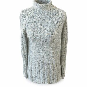 Italian Handmade Speckled Wool Blend Cozy Turtleneck